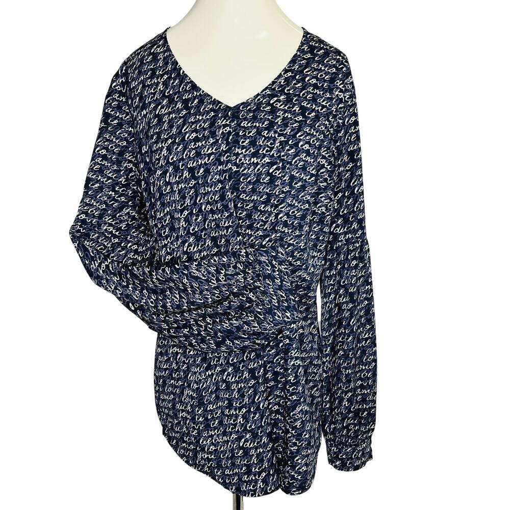 Cabi Long Sleeve Blouse Navy Blue L Love Romantic Whimsigoth